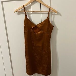 12th Tribe Rust Silky Mini Dress